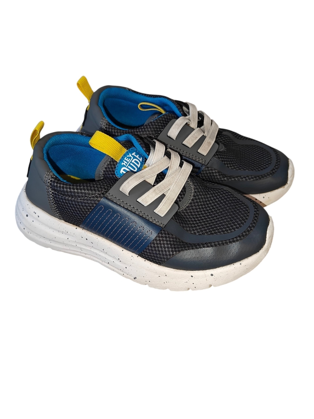 HEYDUDE Sirocco Play Sneakers in a Dark Grey and Blue Size 13c Youth